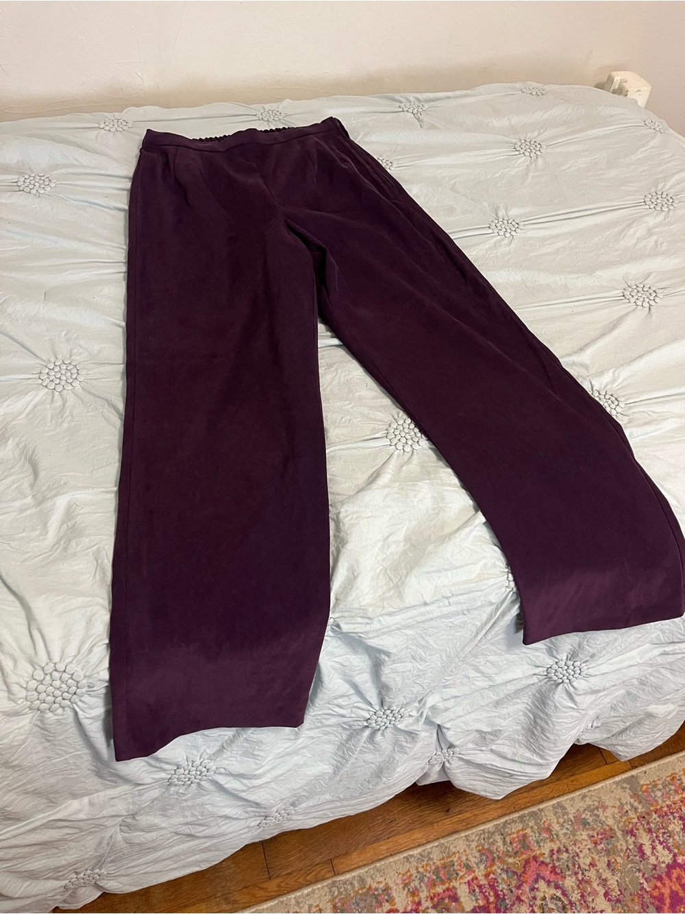 Women’s Wide-Leg Trouser Pants - Deep Plum